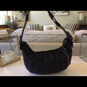 Coach quilted black wristlet